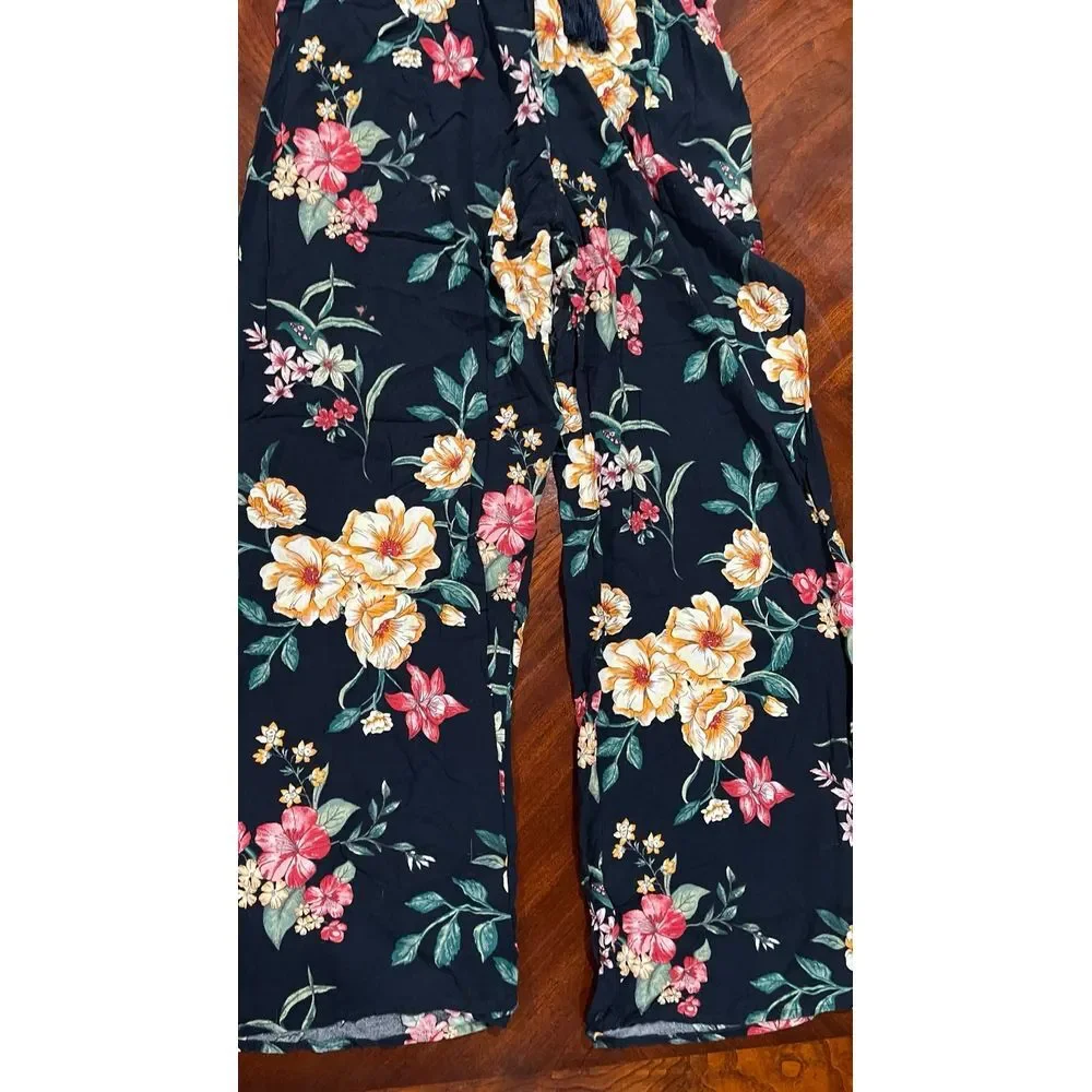 Xhilaration women's Floral blue and pink Jumpsuit size leggings‎ size medium - Picture 9 of 11